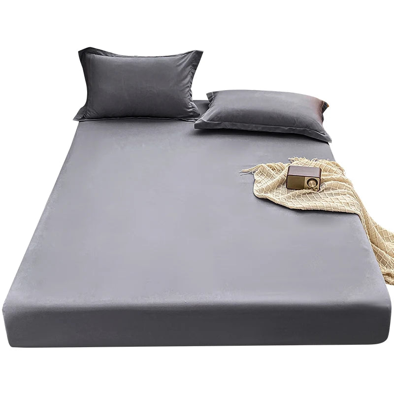 Sábana bajera cepillada de color sólido de primera calidad, tejido de satén ultrasuave para noches acogedoras: ropa de cama hipoalergénica y de fácil cuidado