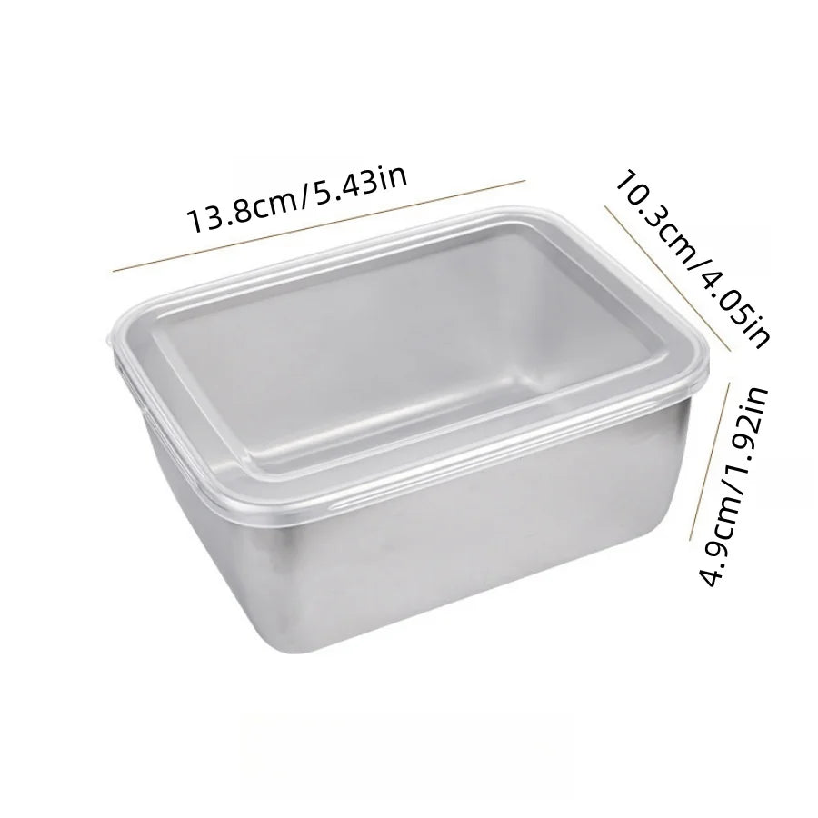 Juego de 6 recipientes de acero inoxidable para almacenar alimentos con tapas - Herméticos, apilables y reutilizables para camping, picnics, escuela