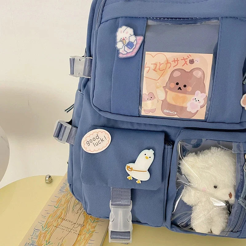 Bolsas populares de la mochila del estudiante de secundaria de las muchachas del color púrpura rosado sin ninguna versión accessoria
