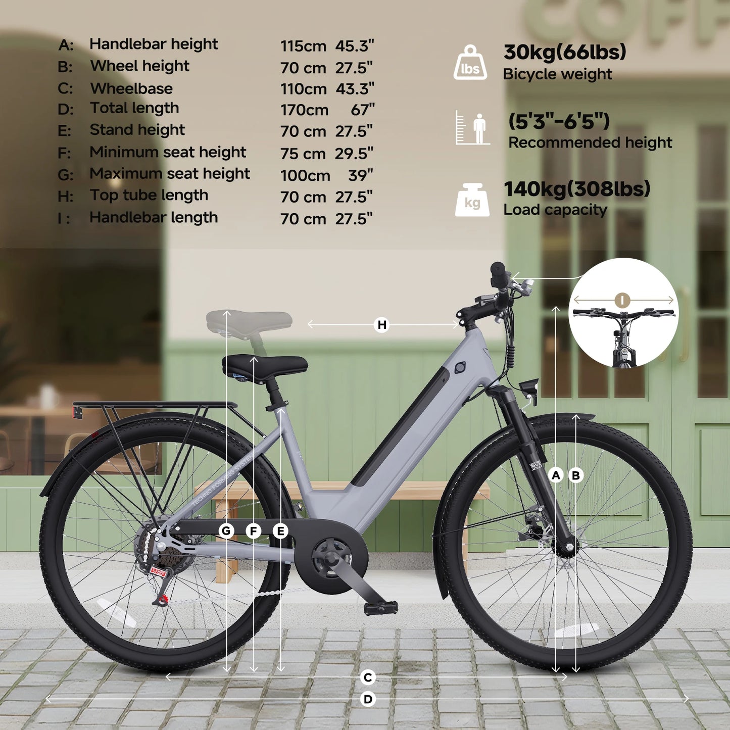 Bicicleta eléctrica para adultos, bicicleta de compras de 26", 7 velocidades, diseñada para viajeros, estudiantes y parejas, disfruta de paseos de ocio