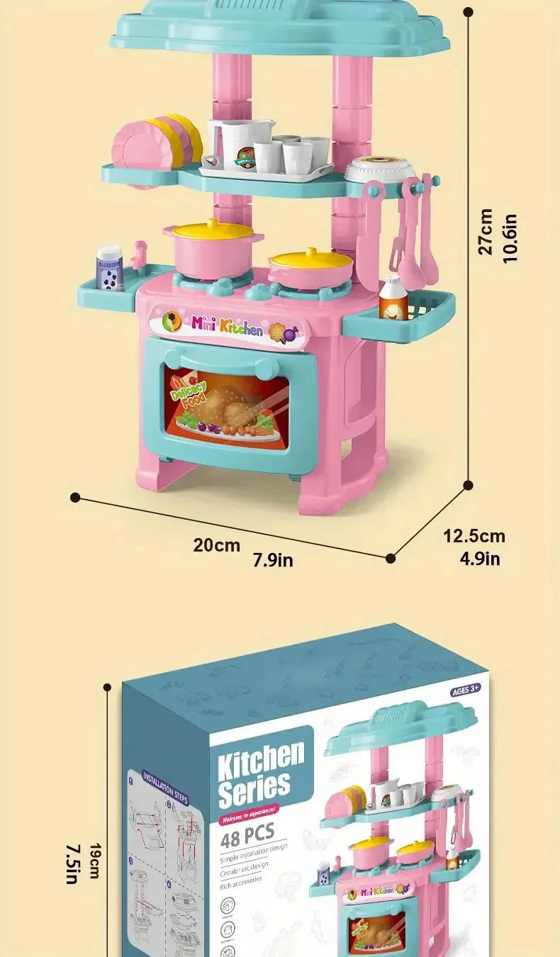 Mini juego de mostrador de cocina DIY, vajilla de comida de cocina simulada, juego de rol para casa, juego de simulación, juguete para regalo para chico y niño