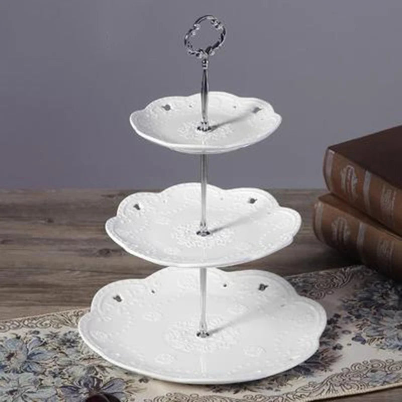 Soporte para plato de pastel de 3 capas, soporte para pastel con mango, soporte de Hardware para hacer fiesta de boda, plato de postre para magdalenas de resina, soporte para servir