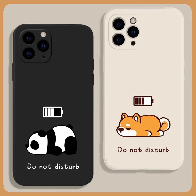 Funda de teléfono divertida con diseño de perro Panda para iPhone 17 14 15 12 11 13 16 Pro Max Mini 7 8 Plus SE, funda transparente de Animal bonito