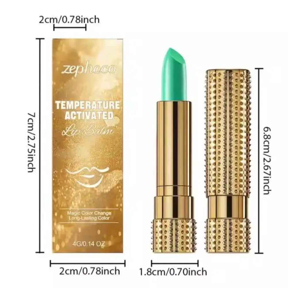 Lápiz Labial Mágico que Cambia de Color, Bálsamo Labial que Reacciona a la Temperatura, Larga Duración, Nutritivo, Hidratante, Brillo Labial Impermeable, Maquillaje Mate