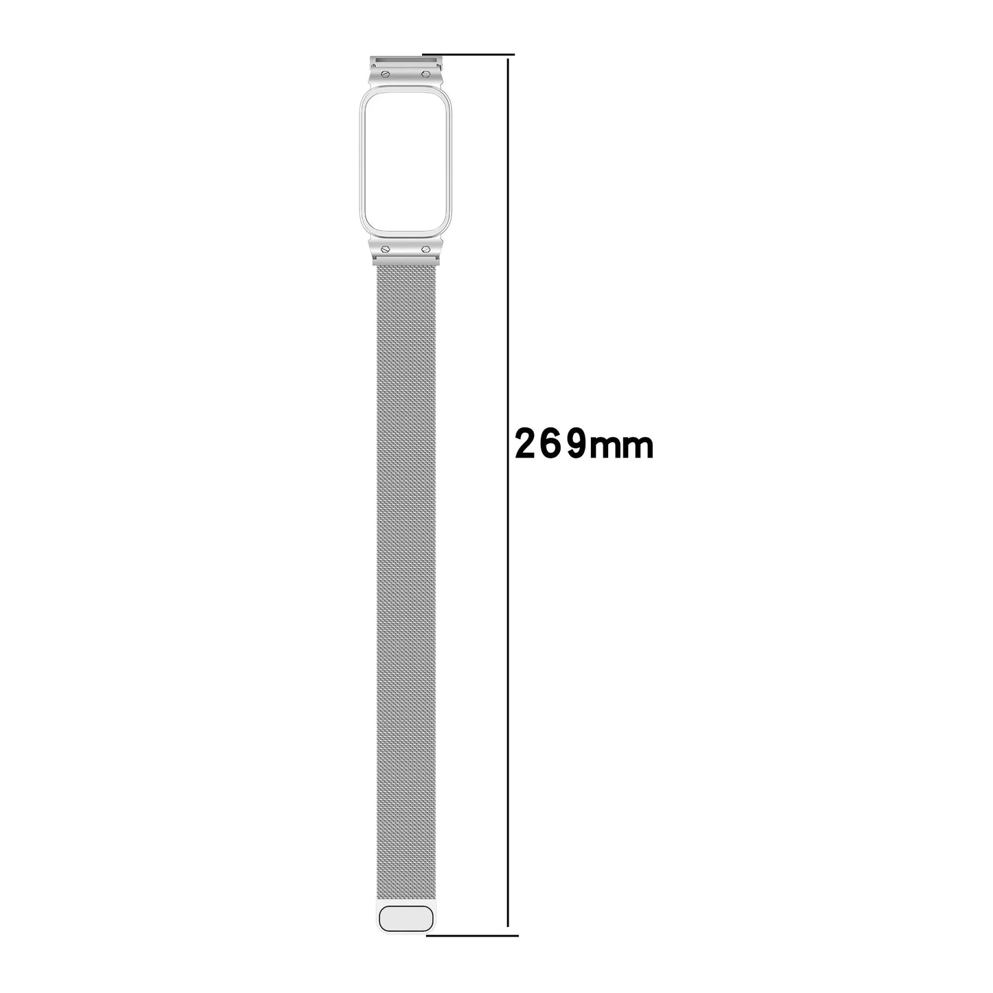 Funda de Metal + correa milanesa para Xiaomi mi band 9, accesorios activos, pulsera, correa + funda protectora de parachoques para Redmi band 3
