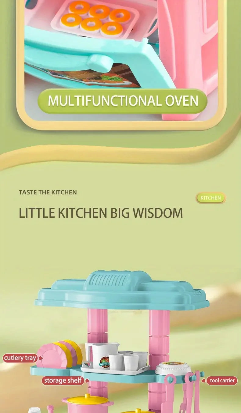 Mini juego de mostrador de cocina DIY, vajilla de comida de cocina simulada, juego de rol para casa, juego de simulación, juguete para regalo para chico y niño