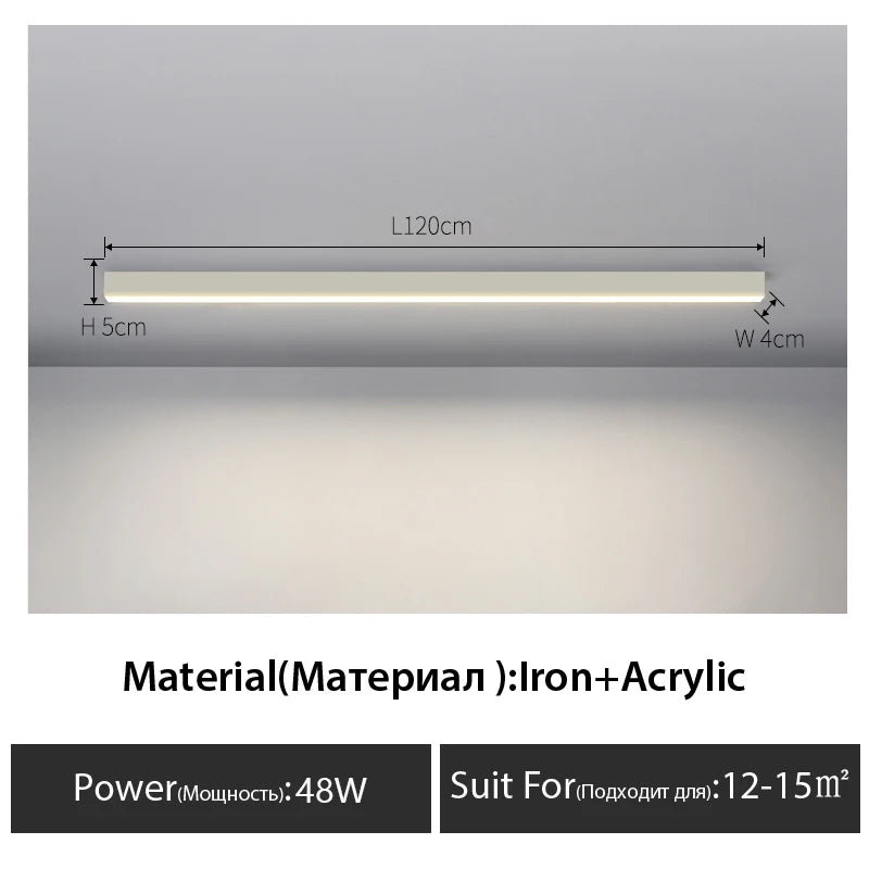 Luces de techo para balcón, lámpara LED de tira larga para pasillo, dormitorio, comedor, sala de estar, guardarropa, lámpara de techo, decoración de cocina de isla