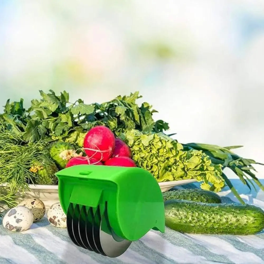 Rodillo picadora de perejil multifuncional, mango cómodo, picadora prensada Manual de acero inoxidable, herramientas de cocina para el hogar y verduras