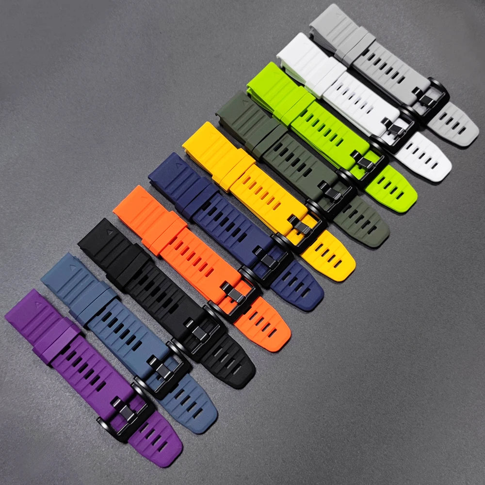 Correa deportiva de silicona para Garmin Descent G2 G1 Mk3i Mk2 Mk1/Fenix 8 Pro E 7 7X 6 6X 5 5X/Epix pulsera suave 22/26mm banda Quickfit