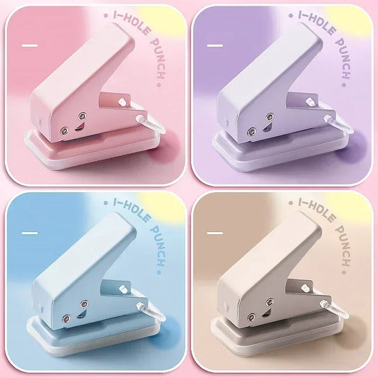 Mini perforadora de 1 agujero, perforadora de papel portátil con agujero redondo, cortador de papel, suministros escolares de oficina Kawaii, artículos de papelería