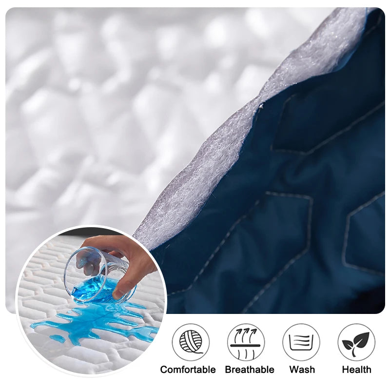 Funda impermeable para colchón, elástica y transpirable, para dormitorio, sala de estar, diseño de dibujos animados, protector de colchón impermeable, 180x200