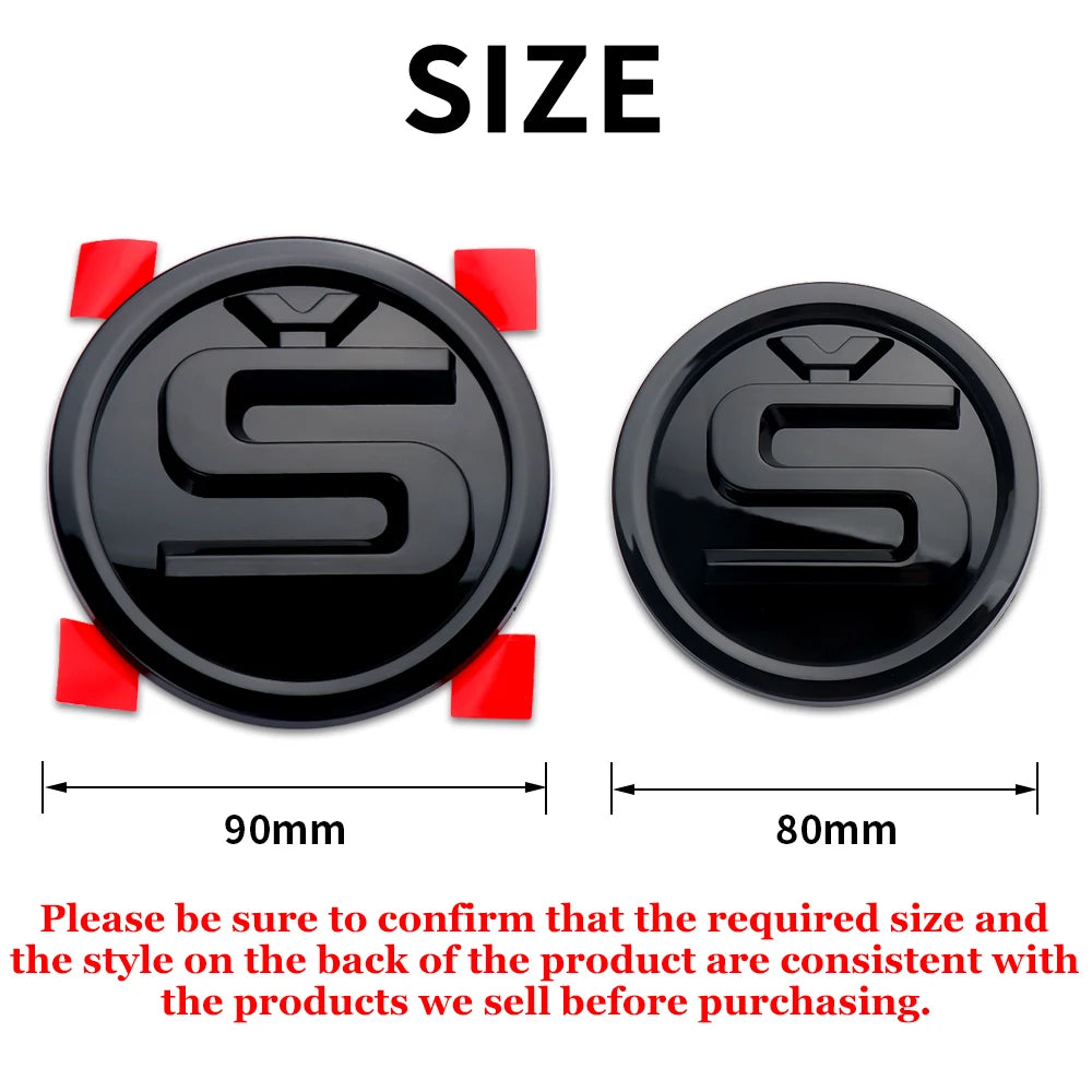 Emblema ABS de 80/90/100mm para el capó delantero del coche, adhesivo para maletero, para Skoda Yeti, Octavia, Fabia, Kodiaq, Rapid, Karoq, Superb, Kamiq S