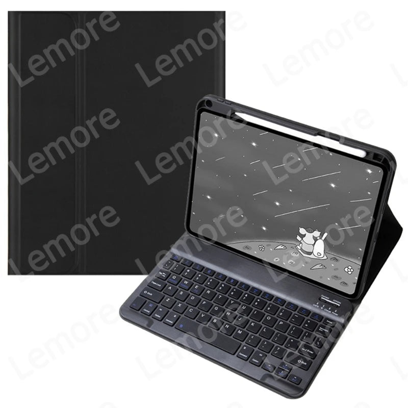 Funda con teclado para Xiaomi Redmi Pad 2 2025, funda con soporte de 11 pulgadas con ranura para lápiz, teclado español, portugués, ruso y inglés
