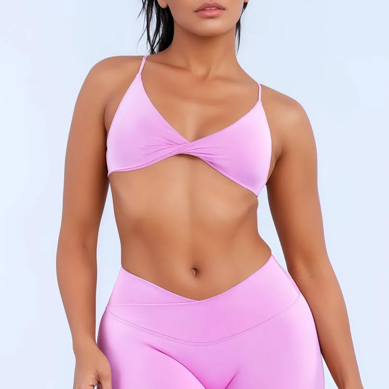 Sujetador Deportivo HISTELLO Vision Twist con Espalda Descubierta para Mujer, de Alta Sujeción, Transpirable y Suave, para Gimnasio, Entrenamiento, Running, Jogging y Fitness
