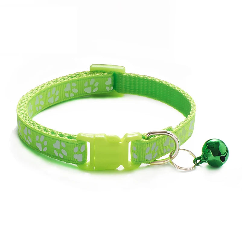 Collar de Moda para Gatos, con Patrón Colorido y Campana, Ajustable, para Gatos y Gatitos, Collar con Anillo DIY, Accesorios para Mascotas