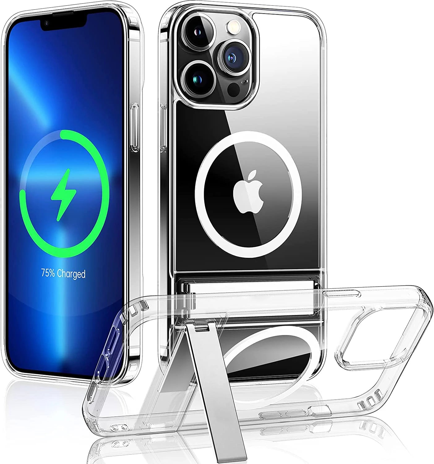 Funda de teléfono con soporte magnético para iPhone 17 16 15 14 Pro Max Plus 12 13 Mini 11 fundas móviles con soporte contraportada a prueba de golpes