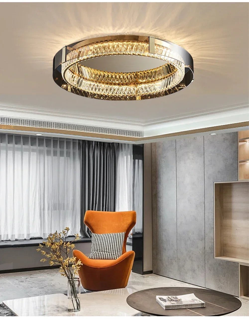 Luces de techo de cristal, luces LED, candelabro de techo moderno, lámparas regulables de lujo, decoración de habitación, Plafonnier, decoración del hogar para dormitorio
