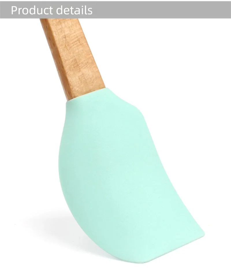 Juego de utensilios de cocina de silicona con mango de madera, 5 uds., raspador, cepillo, cuchara, herramientas para hornear para niños