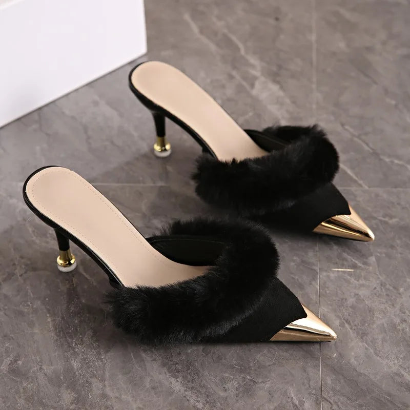 Zapatillas de tacón alto para mujer de moda 2025 Zapatillas de moda