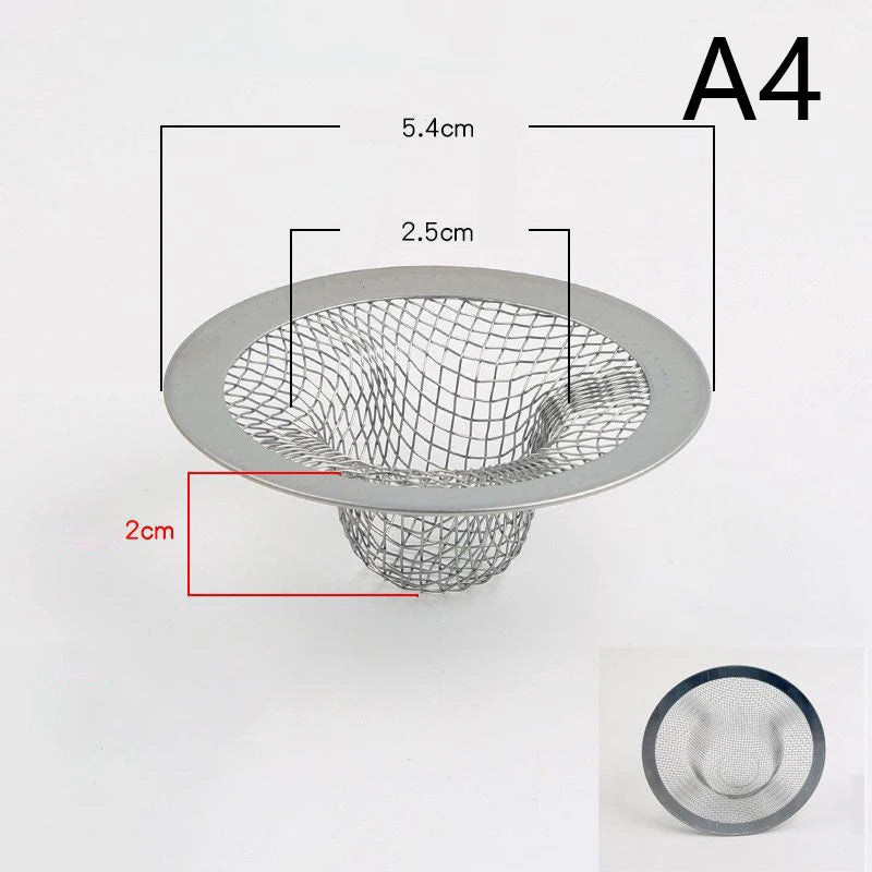 Filtro de fregadero de agua de cocina de acero inoxidable, filtro de drenaje para baño, tapones para el pelo de ducha, accesorios de cocina, 1 ud.