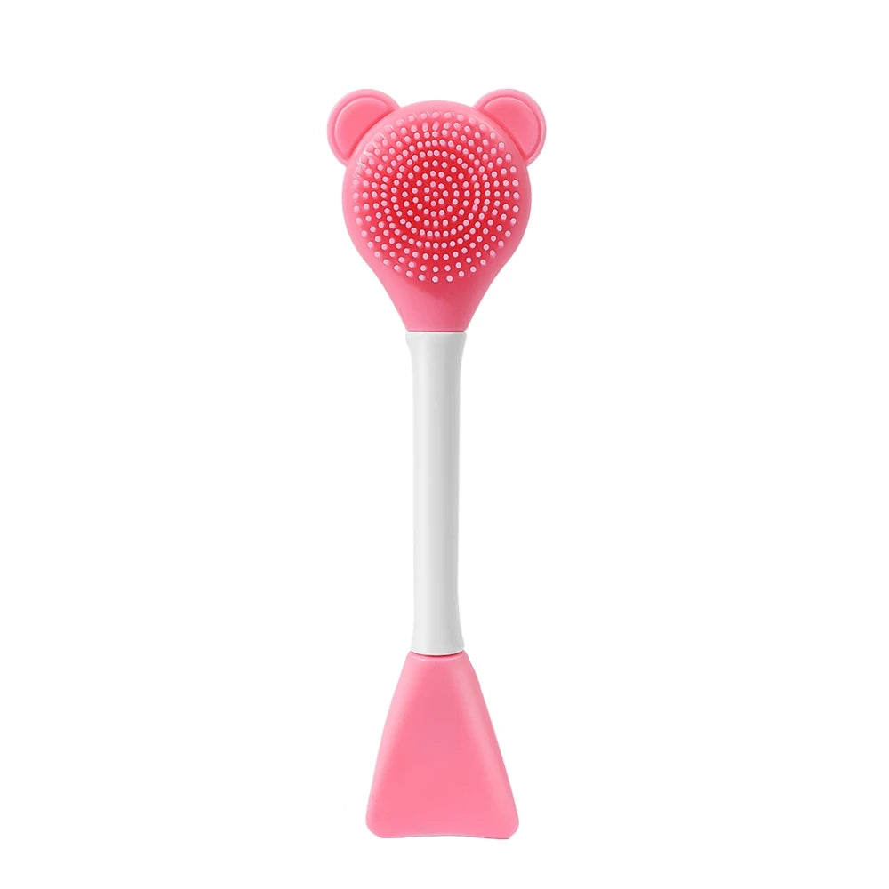 Cepillo para mascarilla Facial de doble cabezal, aplicador de silicona, cuchara, espátula, palo agitador, cuidado de limpieza Facial de la piel, herramientas de maquillaje para el hogar