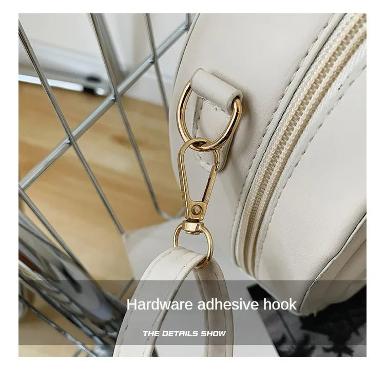 Bolsos cruzados con forma de corazón para mujer, bolso de hombro de cuero Pu sólido, bolsos casuales para mujer, bolsos de diseñador para mujer, nuevo