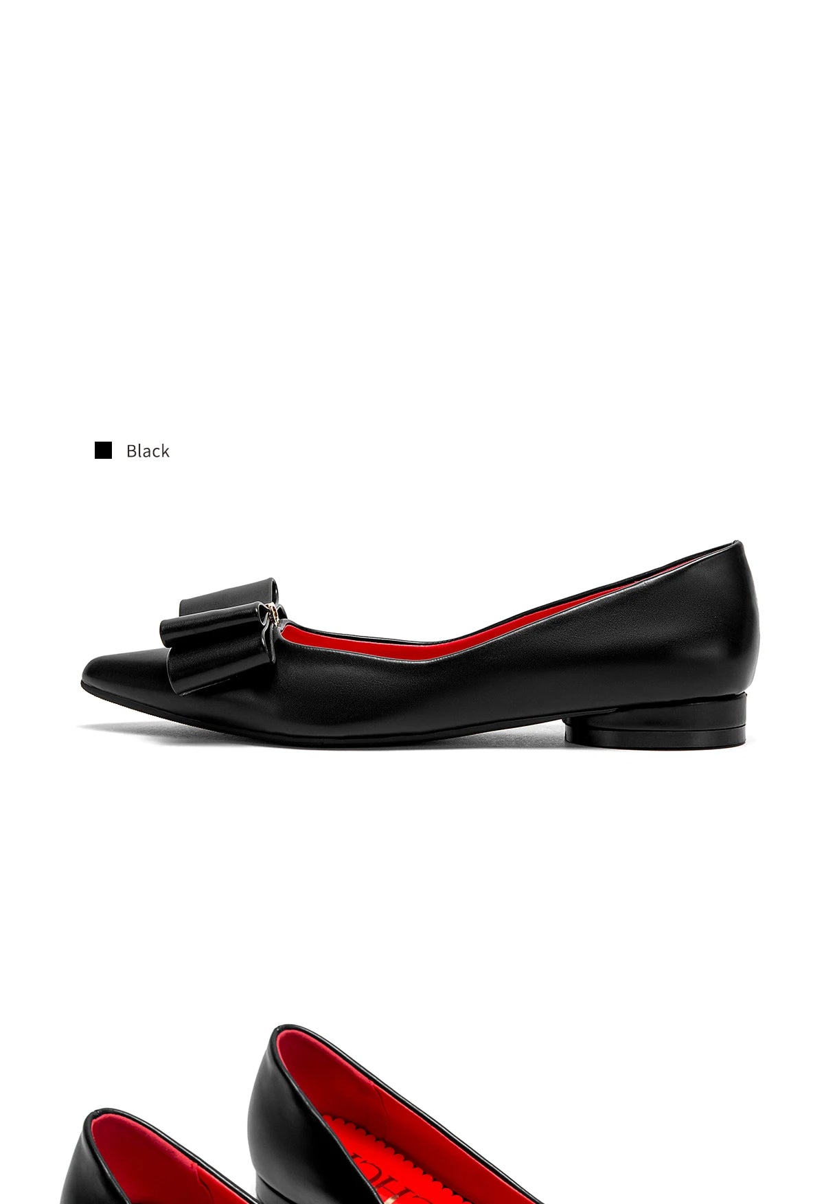 CHCH Zapatos planos para mujer Nuevos zapatos de negocios con lazo puntiagudo negro Zapatos cómodos para ir al trabajo para mujer