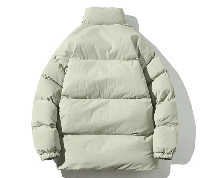 Ropa de calle Harajuku abrigo de invierno cálido para hombre Parka informal de Color sólido con cuello levantado chaqueta de invierno de gran tamaño para mujer