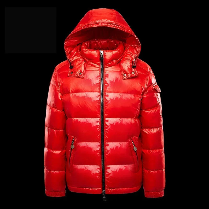 Chaqueta de plumón corta impermeable a la moda para hombre, Parka ligera de plumón de pato para esquí en nieve, Parka brillante de alta calidad, chaqueta de invierno para hombre