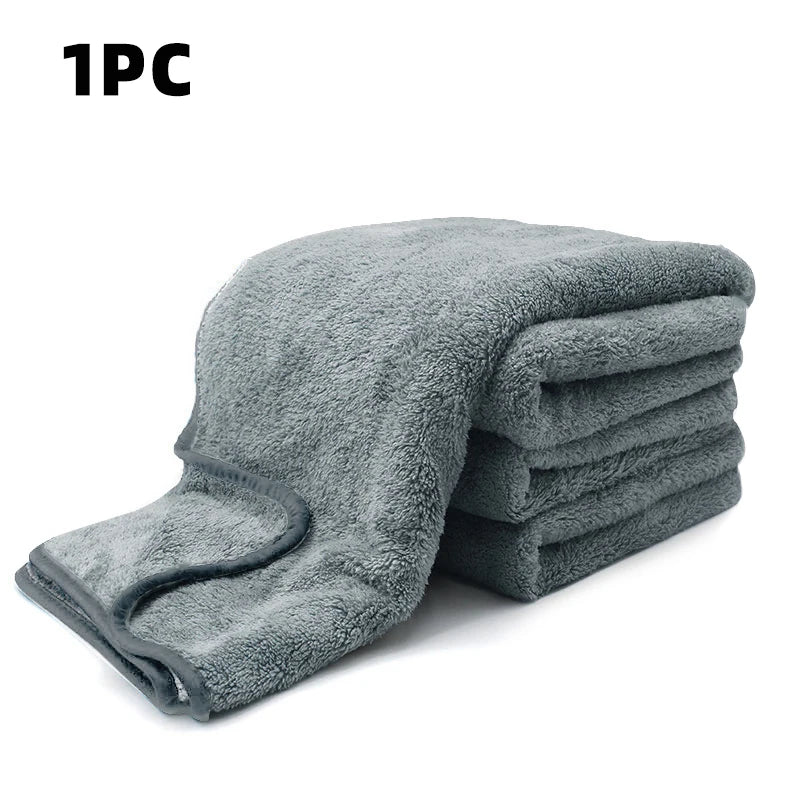 SEAMETAL-Toalla de microfibra para lavado de coche, paño de dobladillo de limpieza automática de secado rápido, Trapos de súper absorción, accesorios de lavado