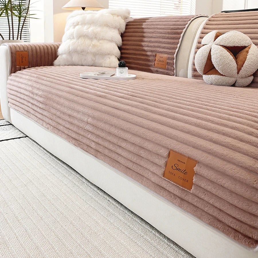 1 tapete de sofá con textura de felpa, suave y cómodo, lavable a máquina, diseño de una sola pieza, disponible en varios tamaños y colores