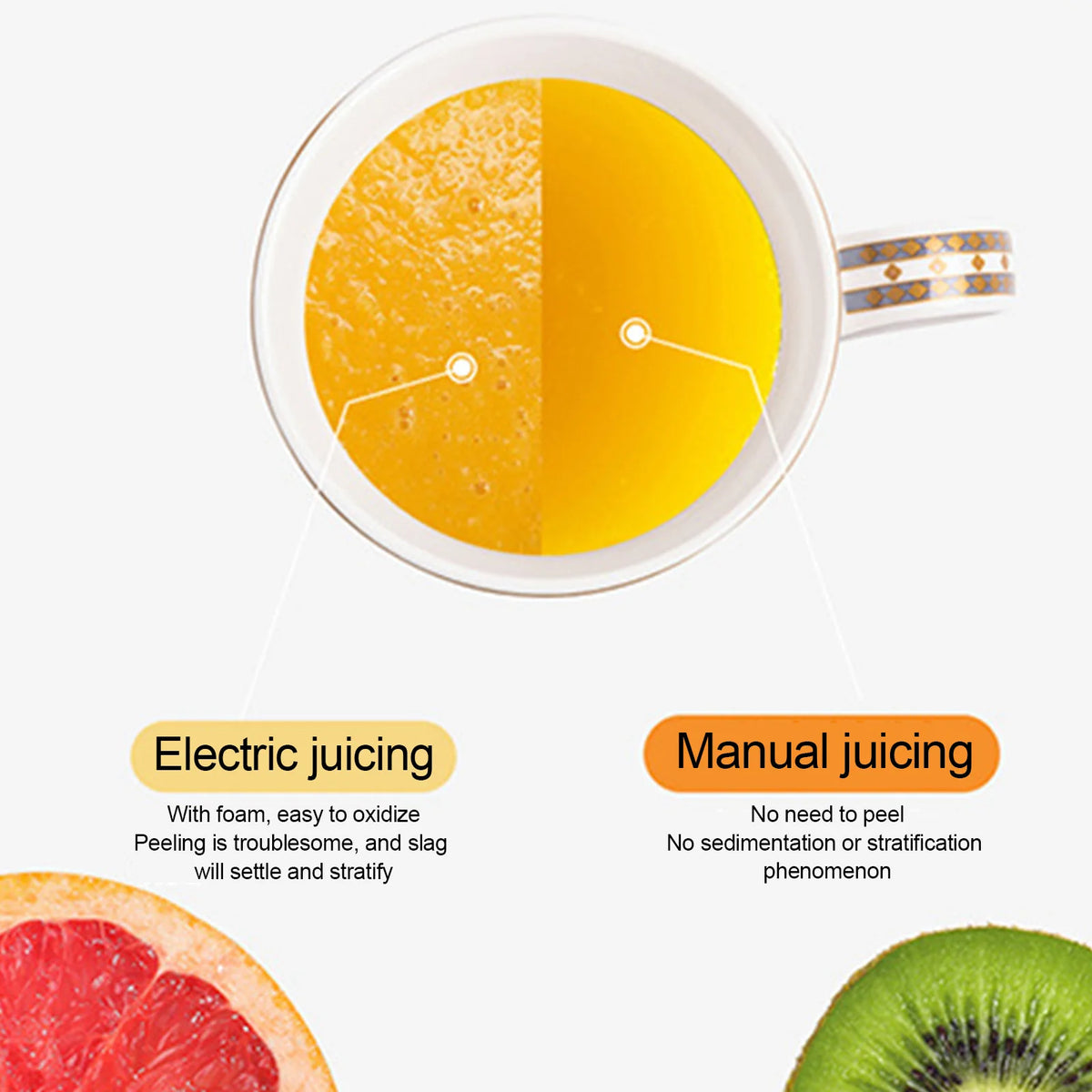 Exprimidor Manual de acero inoxidable para naranja, limón, Granada, prensa Manual, Extractor de zumo de fruta, herramienta de cocina para el hogar fácil de limpiar
