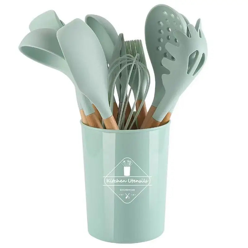 Kit de cocina de silicona de 12 piezas, utensilios de calidad alimentaria, juegos de cocina, espátula giratoria, cuchara medidora, utensilios de cocina prácticos, herramienta Kitchenwa