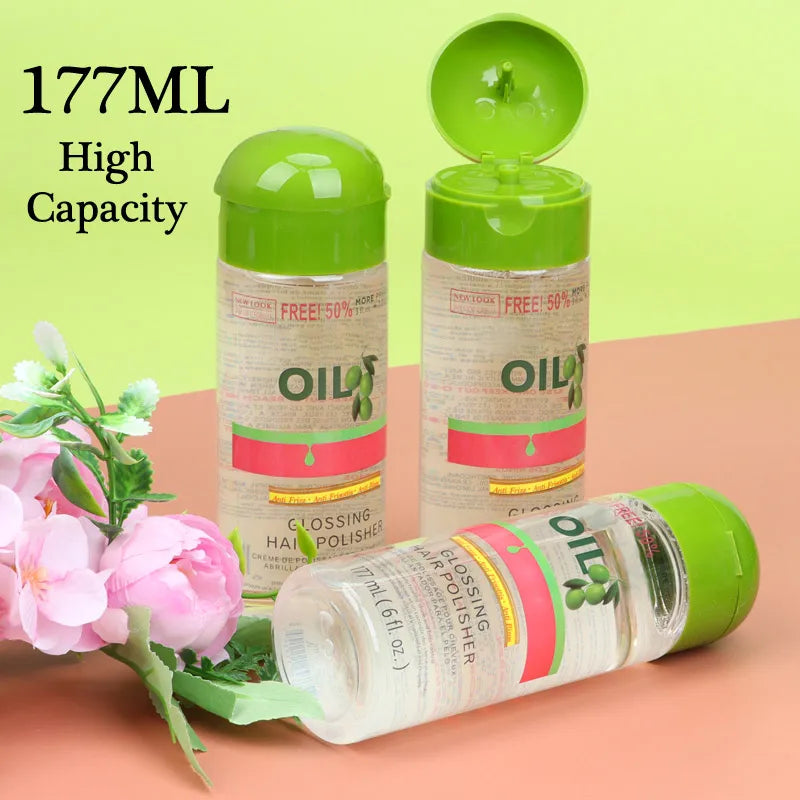 Aceite de oliva, Control del Frizz y brillo, pulidor de brillo, 6 onzas, aceite brillante para el cabello, uso diario, buen olor, aceite suave y saludable