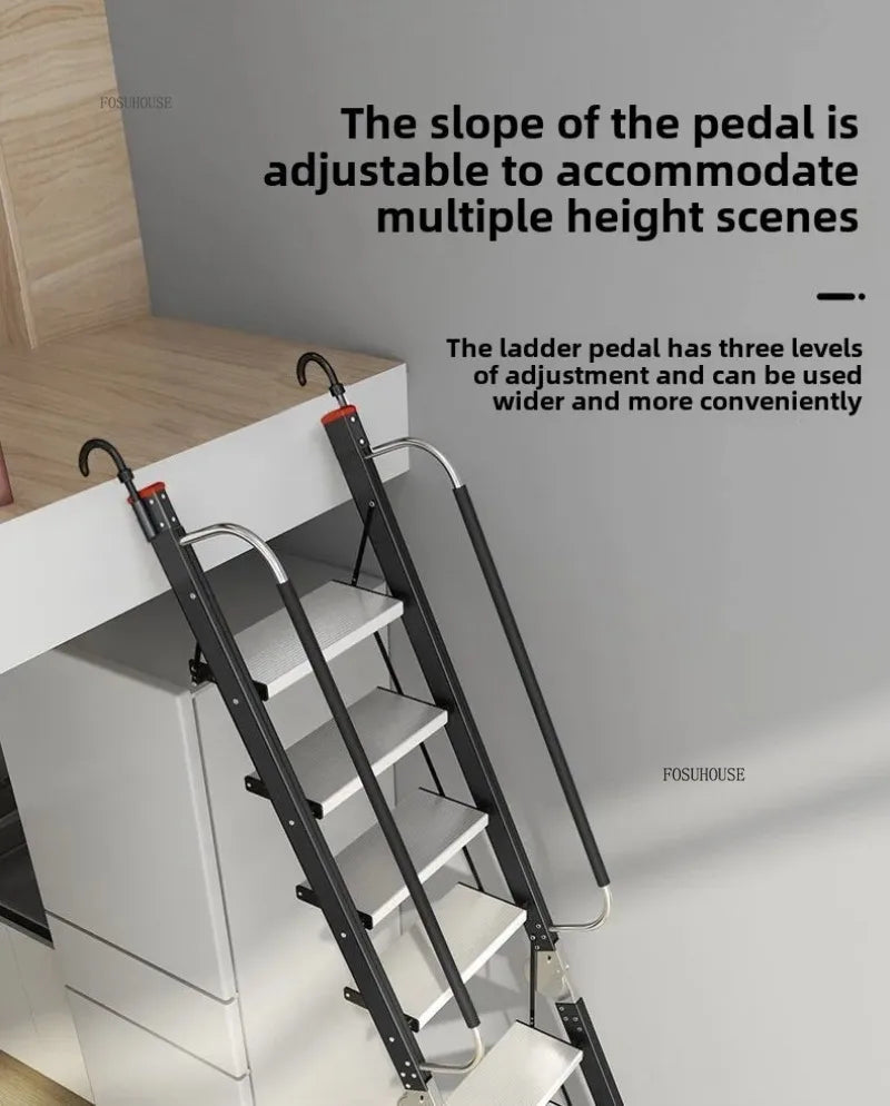 Portable Folding Ladder Household Aluminum Alloy Ladders Straight Ladder Home Furniture Escalator Mobile Climbing Stairs y