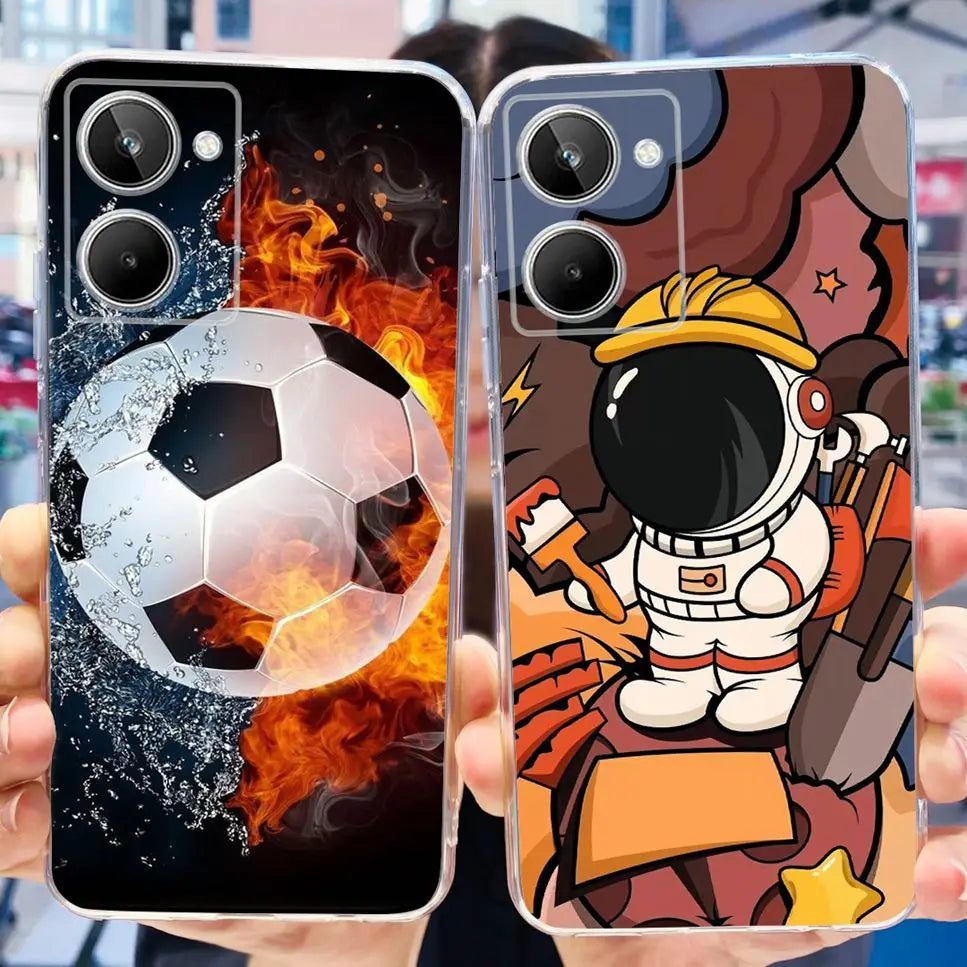 Para Realme 10 4G RMX3630 funda de teléfono suave de silicona TPU a prueba de golpes para Realme 10 funda protectora trasera con diseño de dibujos animados bonitos