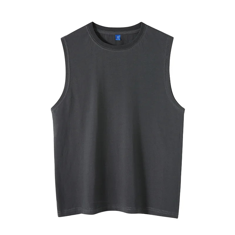MRMT 2026 Camiseta sin Mangas de Color Sólido para Hombre, Camiseta Casual de Algodón Puro con Cuello Redondo, Chaleco sin Mangas para Hombre
