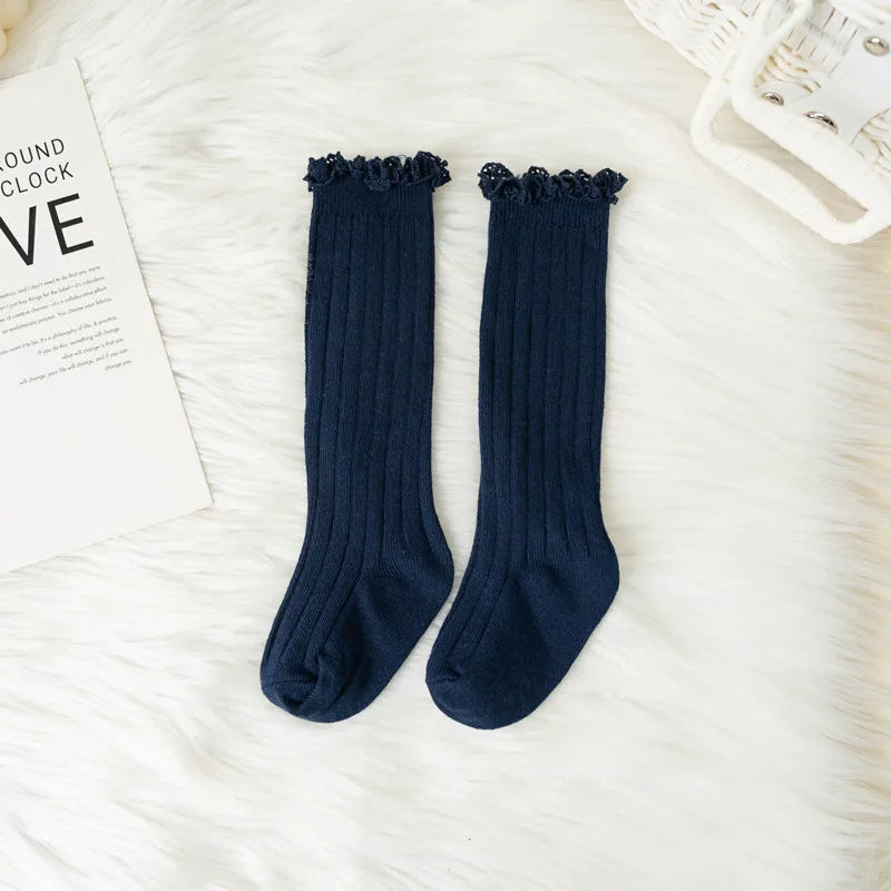 Calcetines Largos con Encaje para Niñas
