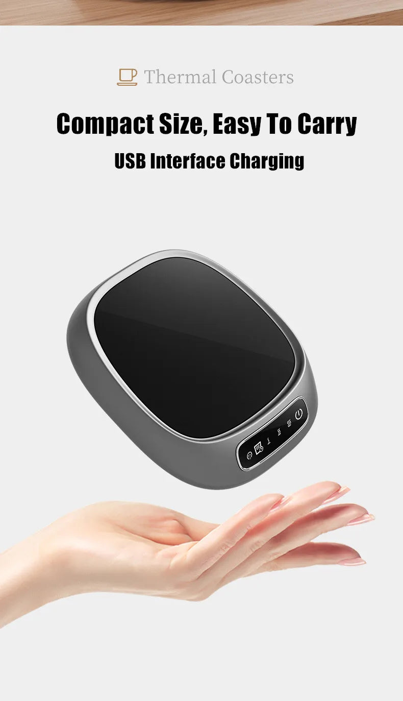 Posavasos Térmico USB con Ajuste de 3 Velocidades para Uso Doméstico, Mantiene una Temperatura Constante de 55 Grados