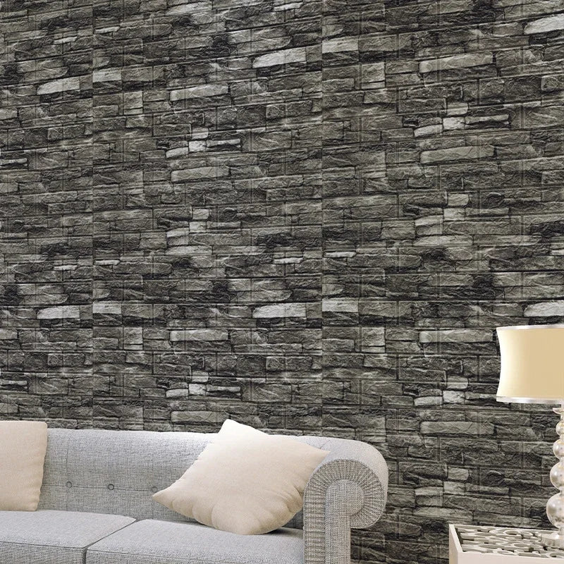 Papel tapiz autoadhesivo de 70cm x 10m, decoración de papel tapiz de ladrillo de espuma antigua, pegatina de pared 3D impermeable para sala de estar y dormitorio