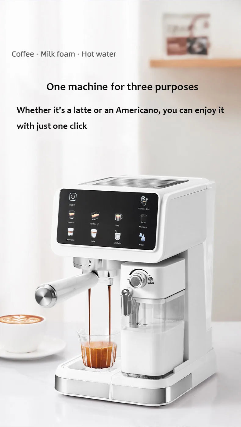 Cafetera Espresso con bomba italiana de 220V, cafetera automática para espumar espuma de leche para uso doméstico