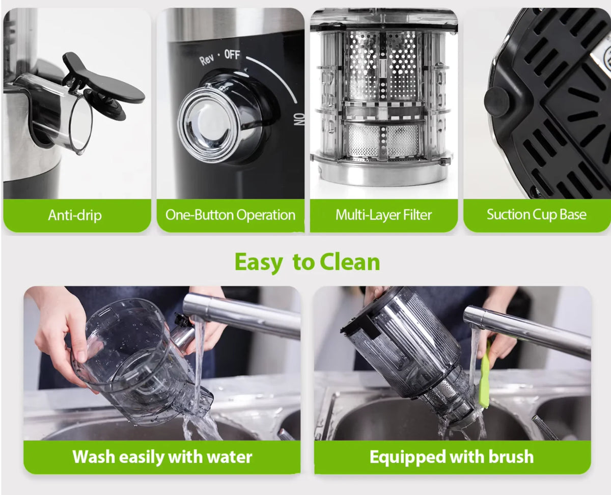 Extractor de Jugos Masticador con Boca de Alimentación Ancha de 126 mm para Frutas, Precio de Fábrica