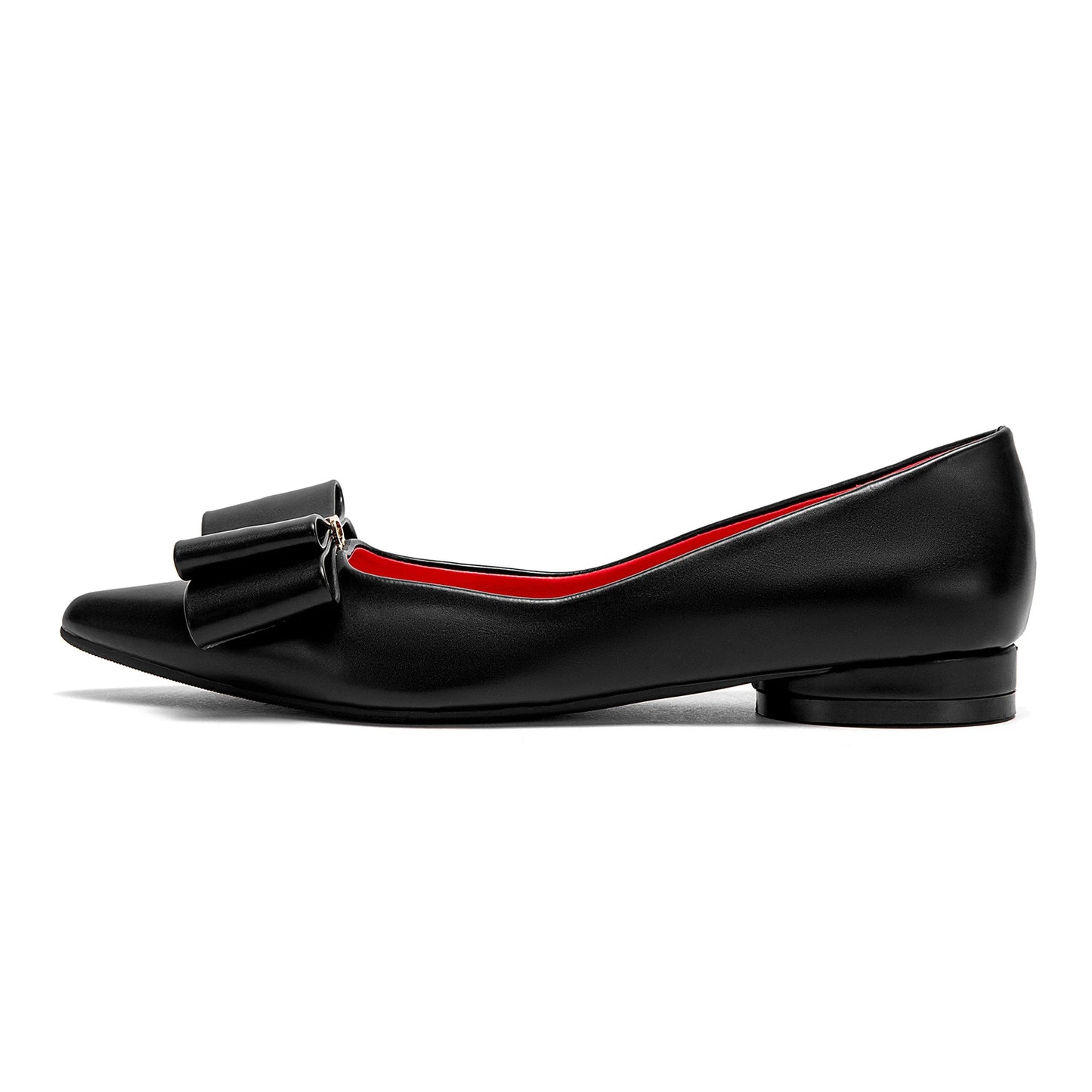 CHCH Zapatos planos para mujer Nuevos zapatos de negocios con lazo puntiagudo negro Zapatos cómodos para ir al trabajo para mujer