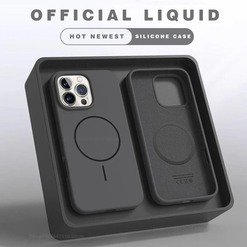 Funda de teléfono magnética para iPhone 15, 14, 16 Plus, 11, 12, 13, 17 Pro Max Air, carcasa de silicona a prueba de golpes para fundas de carga inalámbrica Magsafe, fundas de teléfono iphone 17 16 pro max