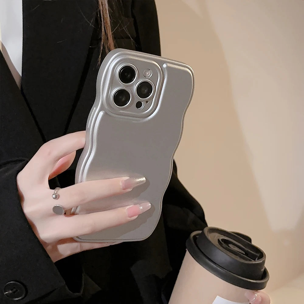 Nueva funda de teléfono ondulada para hombres y mujeres para iPhone 12 13 14 15 16 Pro Max a prueba de golpes disipar el calor fundas blandas de silicona carcasa protectora