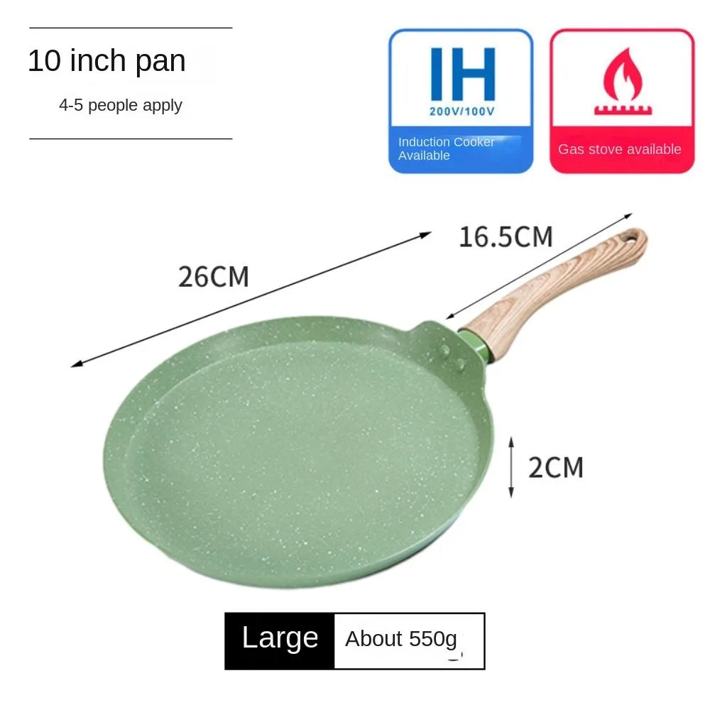 Olla para panqueques japonesa duradera de 6/8/10 pulgadas, sartén antiadherente fácil de limpiar, cocina para desayuno, Cocina de Inducción de Gas