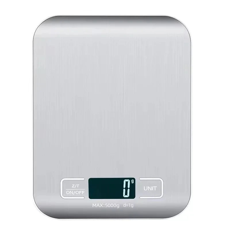 Báscula Digital de Cocina con Pantalla LED, 5 kg/1 g, Acero Inoxidable, Pesaje Electrónico para Alimentos, Joyas, Aperitivos, Repostería, Herramientas para el Hogar