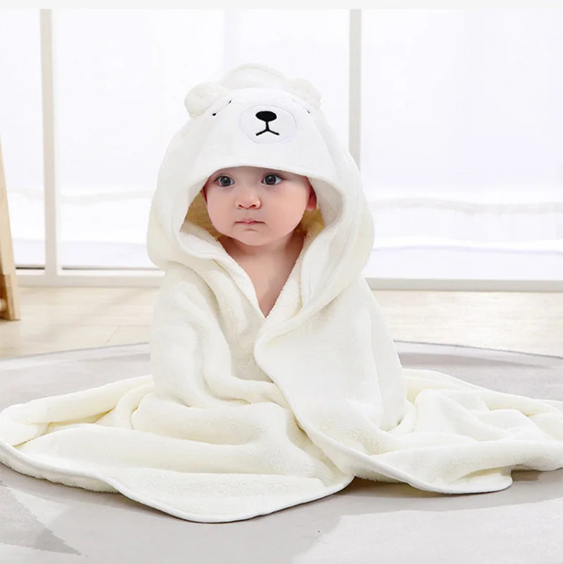 Toallas de Baño para Bebés con Diseño de Animales de Dibujos Animados, Toalla con Capucha Suave para Recién Nacidos, Bata de Baño para Niños Pequeños, Envoltura Cálida para Dormir para Niños y Niñas