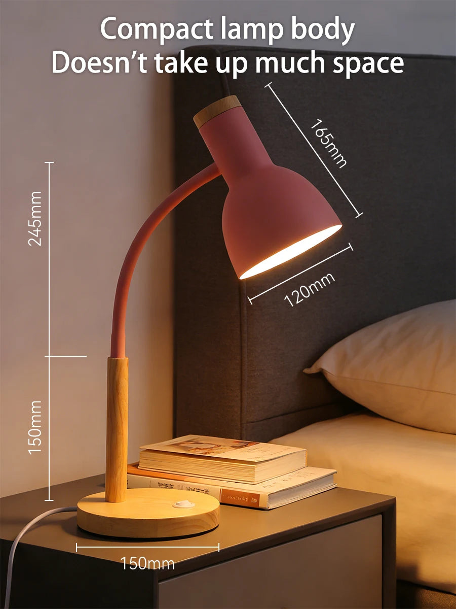 Lámpara LED de escritorio E27, lámparas de mesa con Base, bombilla reemplazable, luz de noche para habitación, dormitorio, oficina, estudio, iluminación de lectura