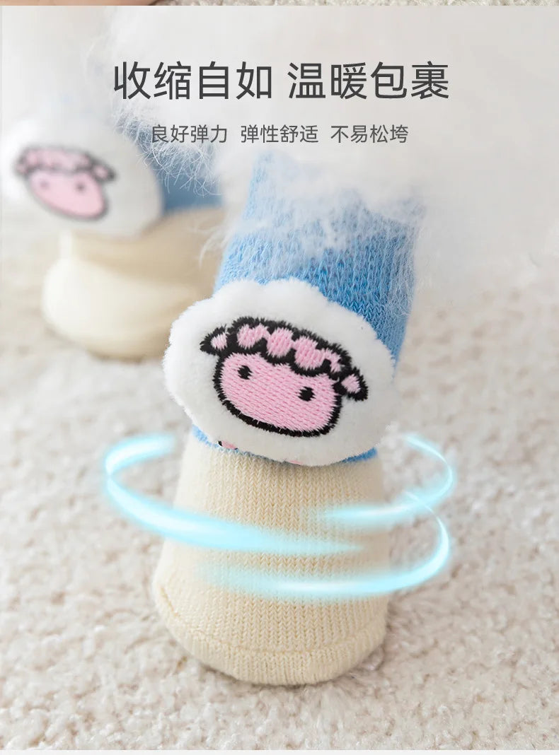 4Pcs/Set Pet Socks Anti Slip Dog Foot Cover Set Teddy Dog Shoes Set 4 Dogs Socks Puppy Socks Dogs Shoes for Small Dogs